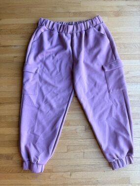 Express Lilac Cargo Jogger Pants XL Comfy Athleisure Utility Warm Oversized